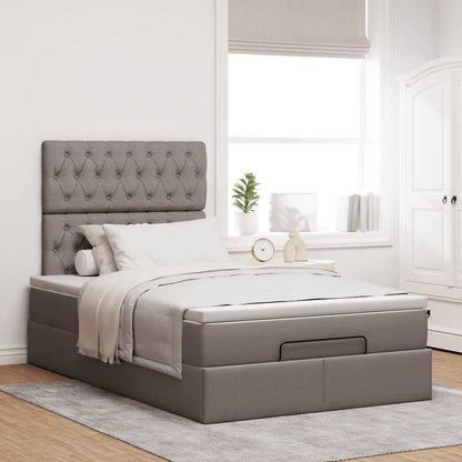 vidaXL Lit ottoman avec matelas et LED Taupe 120x190 cm Tissu