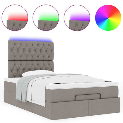 vidaXL Lit ottoman avec matelas et LED Taupe 120x190 cm Tissu