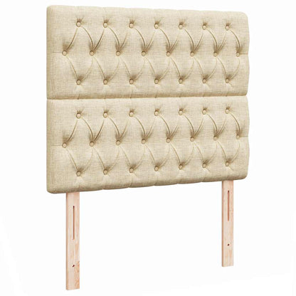 vidaXL Lit Ottoman avec matelas et LED Crème 120x190 cm Tissu
