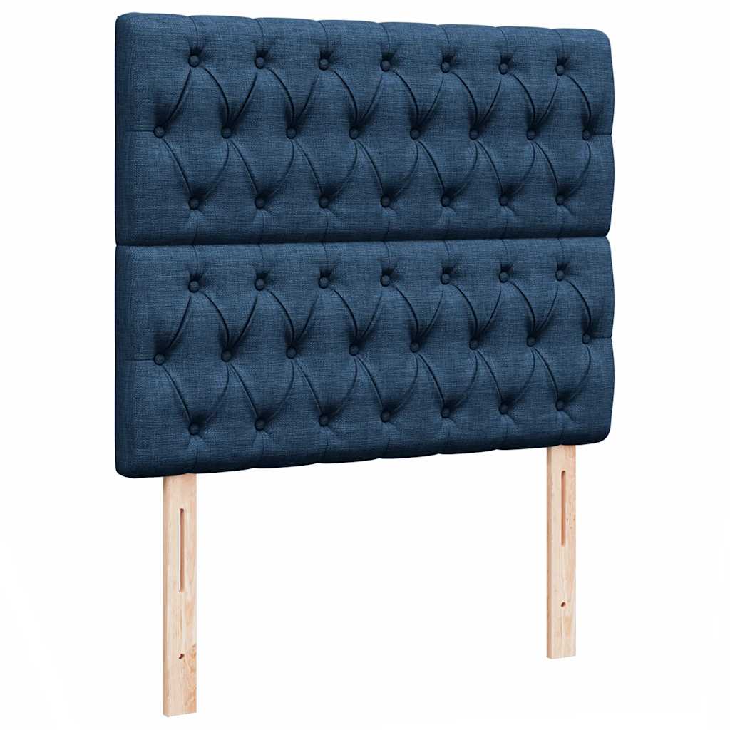 vidaXL Ottoman-Bett mit Matratze & LEDs Blau 120x190 cm Stoff