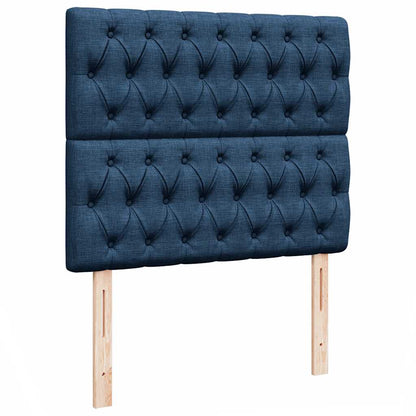vidaXL Ottoman-Bett mit Matratze & LEDs Blau 120x190 cm Stoff