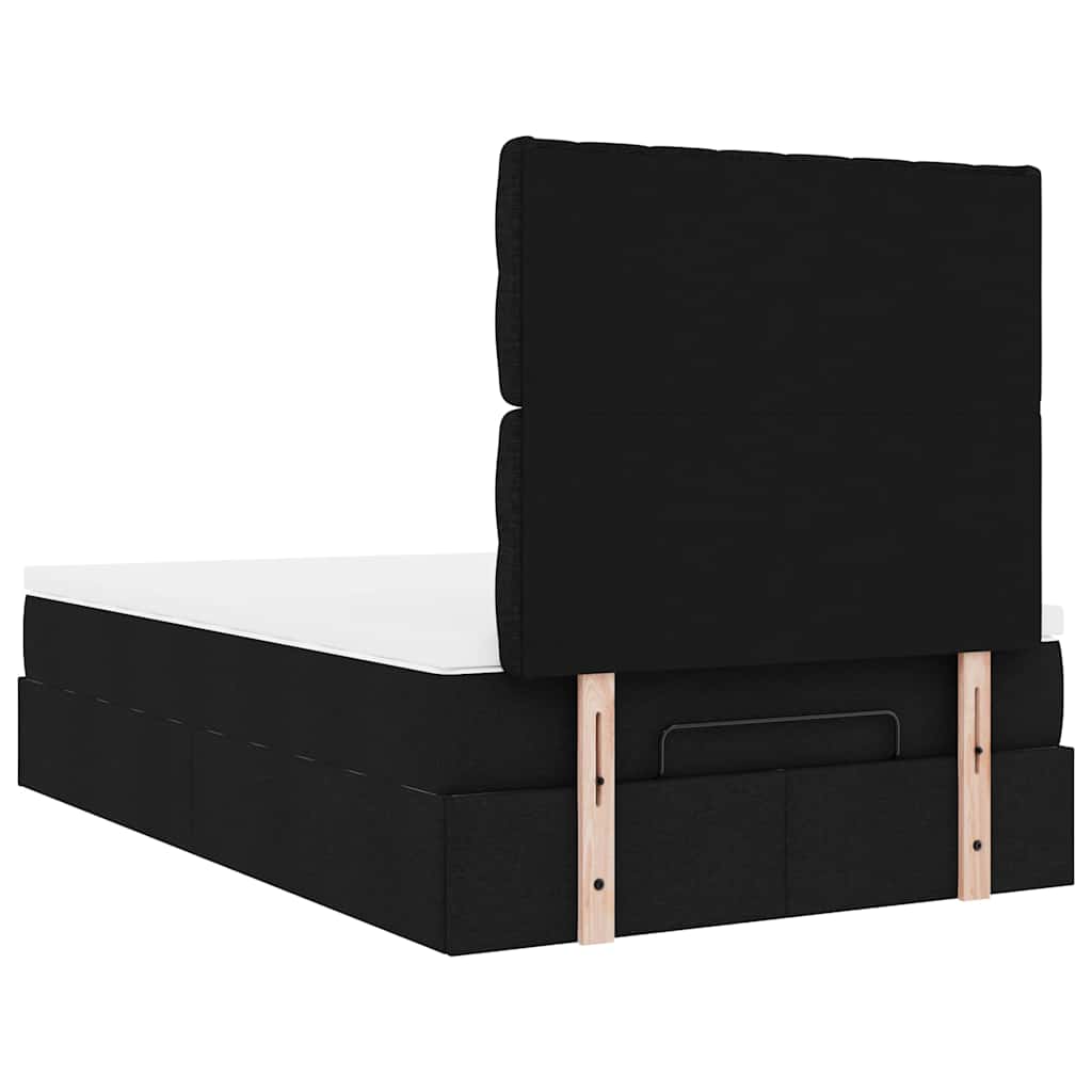 vidaXL Lit Ottomane avec matelas et LED Noir 120x200 cm Tissu