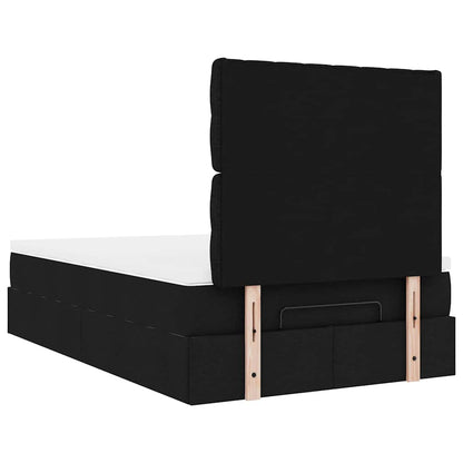 vidaXL Lit Ottomane avec matelas et LED Noir 120x200 cm Tissu