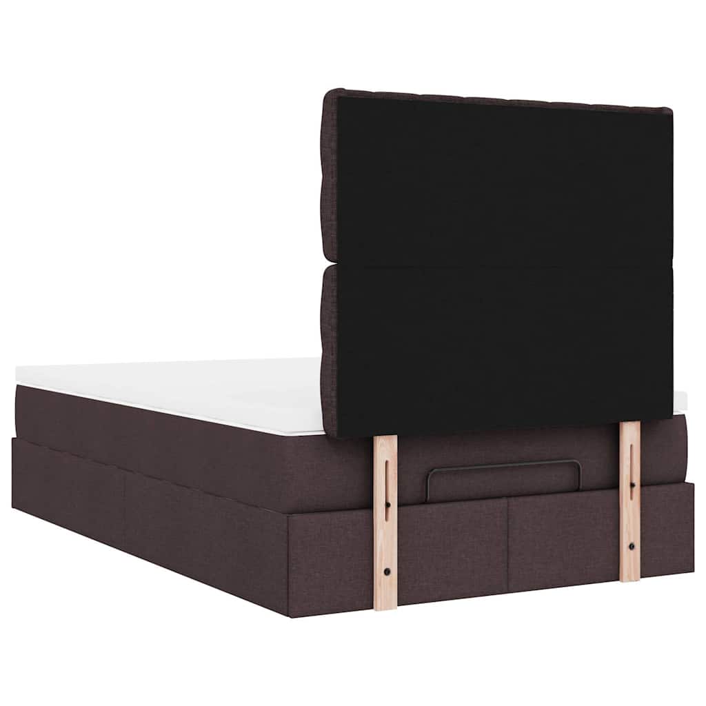 vidaXL Ottoman-Bett mit Matratze & LEDs Dunkelbraun 120x200 cm Stoff
