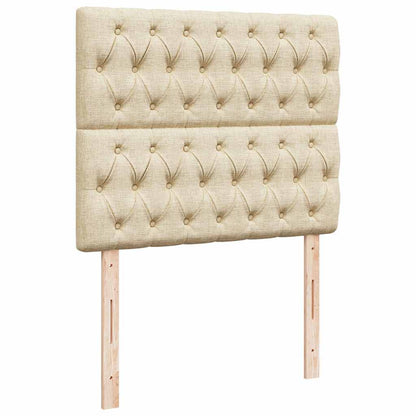 vidaXL Ottoman-Bett mit Matratze & LEDs Creme 120x200 cm Stoff