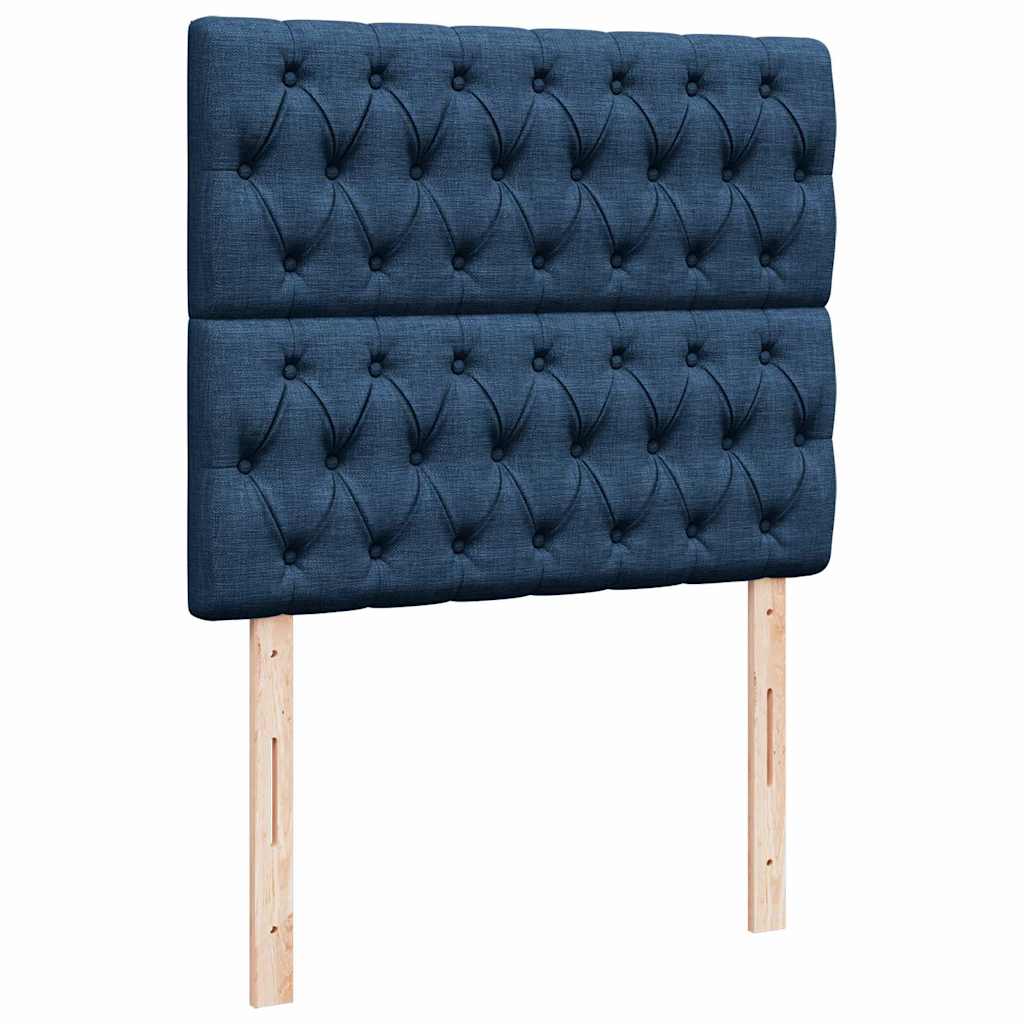 vidaXL Ottoman-Bett mit Matratze & LEDs Blau 120x200 cm Stoff