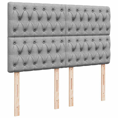 vidaXL Ottoman-Bett mit Matratze & LEDs Hellgrau 140x190 cm Stoff