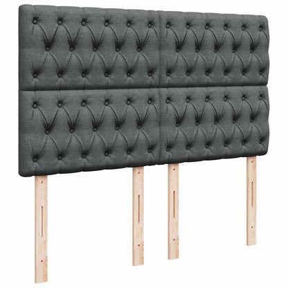 vidaXL Ottoman-Bett mit Matratze & LEDs Dunkelgrau 140x190 cm Stoff