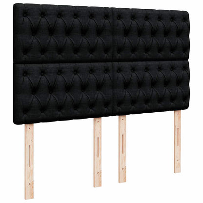 vidaXL Lit ottoman avec matelas et LED Noir Tissu 140x200 cm