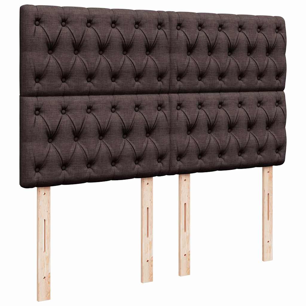 vidaXL Ottoman-Bett mit Matratze & LEDs Dunkelbraun 140x200 cm Stoff