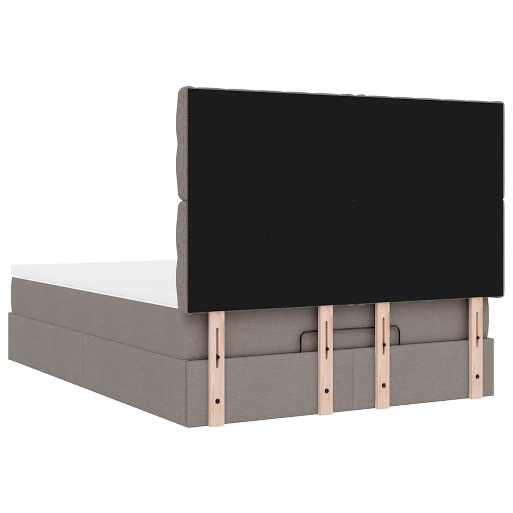 vidaXL Lit ottoman avec matelas et LED Taupe 140x200 cm Tissu