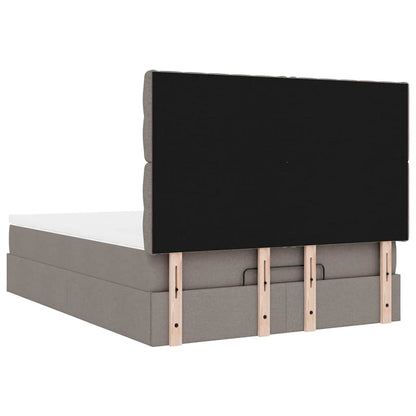 vidaXL Lit ottoman avec matelas et LED Taupe 140x200 cm Tissu