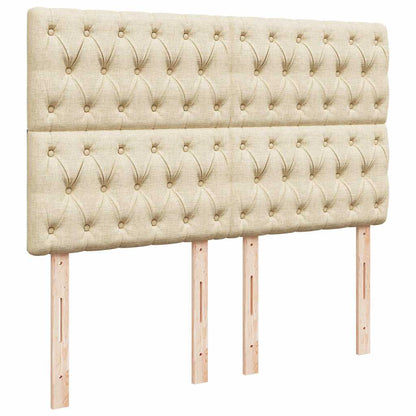vidaXL Ottoman-Bett mit Matratze & LEDs Creme 140x200 cm Stoff
