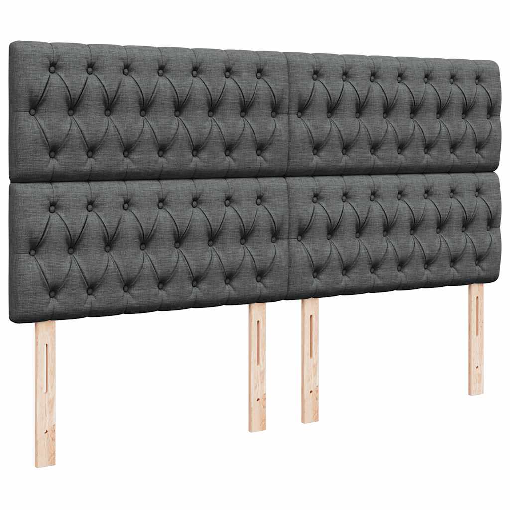 vidaXL Ottoman-Bett mit Matratze & LEDs Dunkelgrau 160x200 cm Stoff