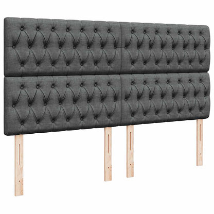 vidaXL Ottoman-Bett mit Matratze & LEDs Dunkelgrau 160x200 cm Stoff