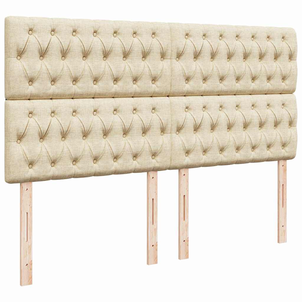 vidaXL Ottoman-Bett mit Matratze & LEDs Creme 160x200 cm Stoff
