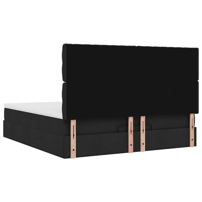 vidaXL Ottoman-Bett mit Matratze & LEDs Schwarz 180x200 cm Stoff