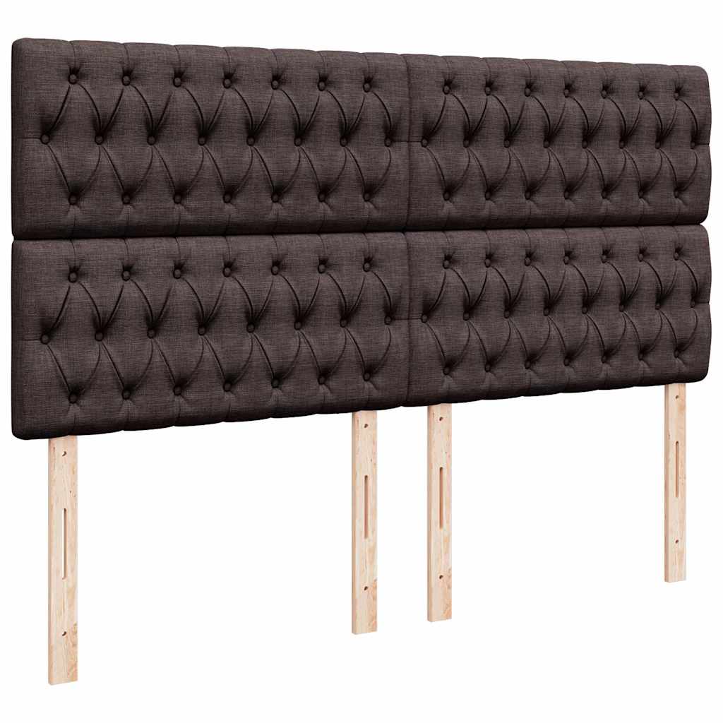 vidaXL Ottoman-Bett mit Matratze & LEDs Dunkelbraun 180x200 cm Stoff