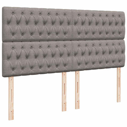vidaXL Ottoman-Bett mit Matratze & LEDs Taupe 180x200 cm Stoff