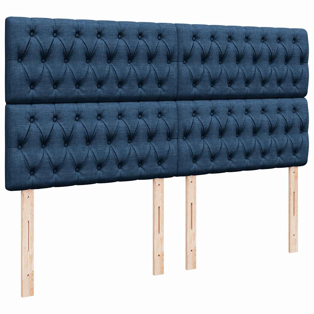 vidaXL Ottoman-Bett mit Matratze & LEDs Blau 180x200 cm Stoff
