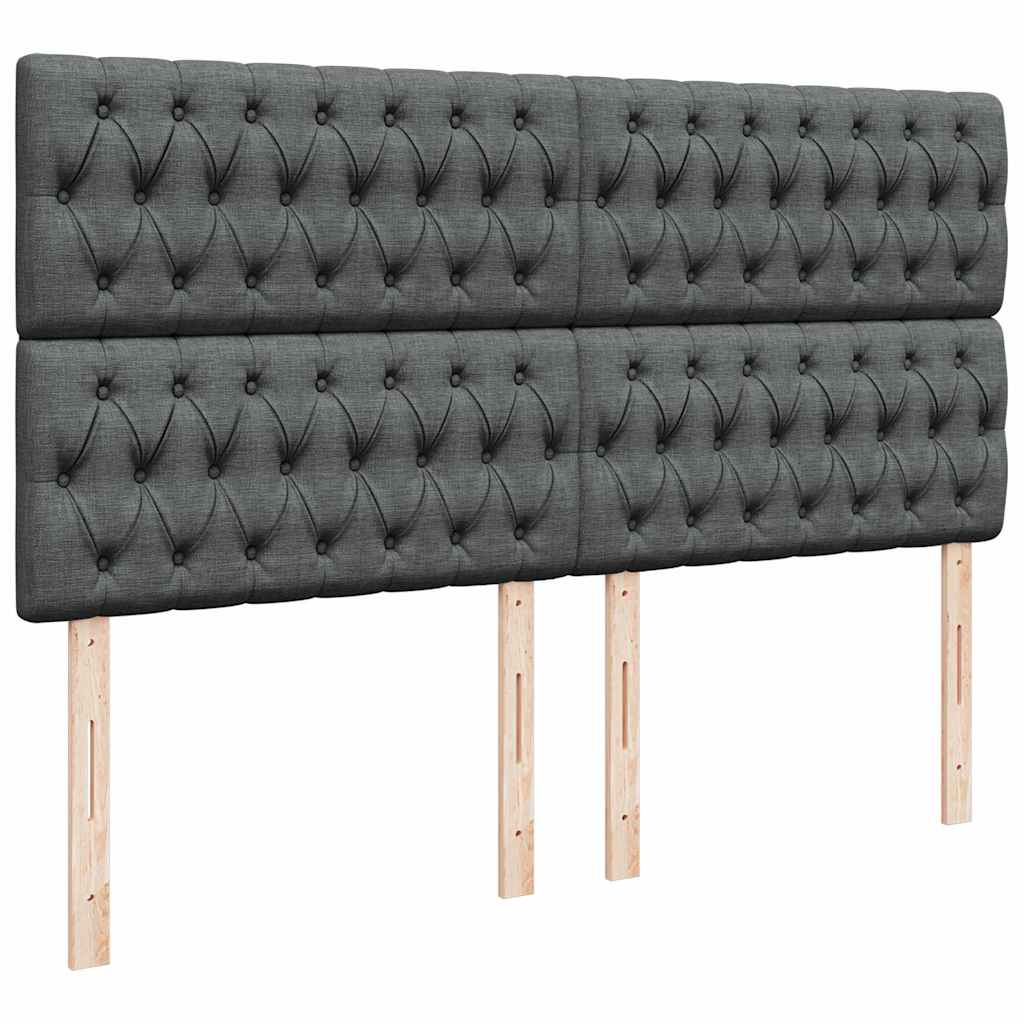 vidaXL Ottoman-Bett mit Matratzen & LEDs Dunkelgrau 200x200 cm Stoff