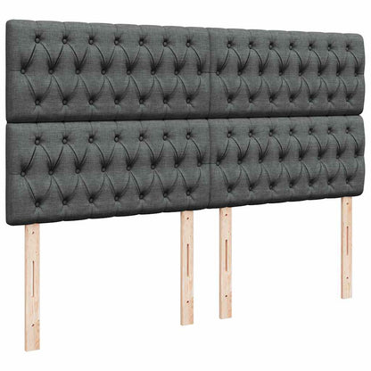 vidaXL Ottoman-Bett mit Matratzen & LEDs Dunkelgrau 200x200 cm Stoff