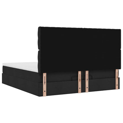 vidaXL Ottoman-Bett mit Matratzen & LEDs Schwarz 200x200 cm Stoff