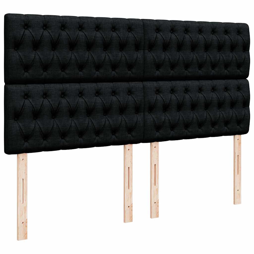 vidaXL Ottoman-Bett mit Matratzen & LEDs Schwarz 200x200 cm Stoff