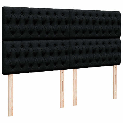 vidaXL Ottoman-Bett mit Matratzen & LEDs Schwarz 200x200 cm Stoff