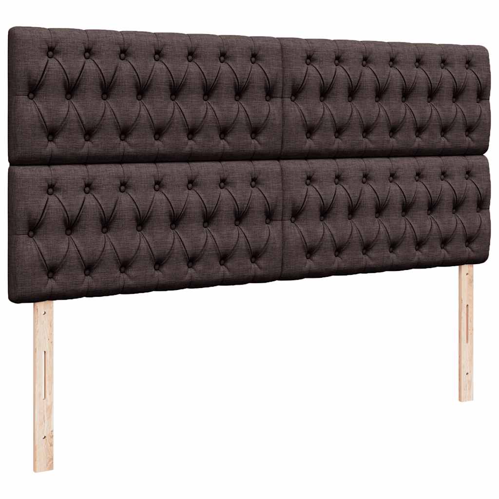 vidaXL Ottoman-Bett mit Matratzen & LEDs Dunkelbraun 200x200 cm Stoff