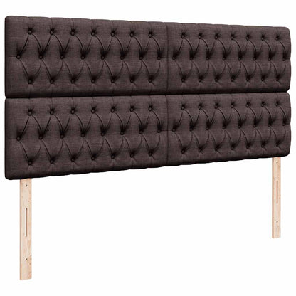 vidaXL Ottoman-Bett mit Matratzen & LEDs Dunkelbraun 200x200 cm Stoff