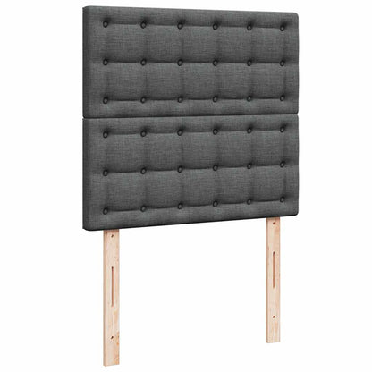 vidaXL Ottoman-Bett mit Matratze & LEDs Dunkelgrau 90x190 cm Stoff