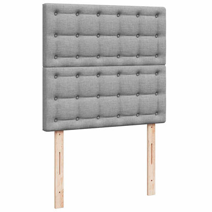 vidaXL Ottomane Bett mit Matratze & LEDs Hellgrau 90x200 cm Stoff