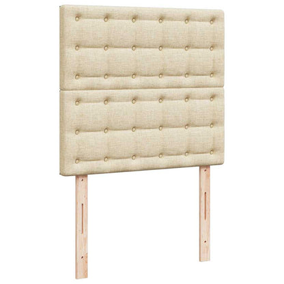 vidaXL Lit ottoman avec matelas et LED Crème 100x200 cm Tissu
