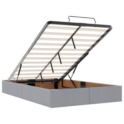 vidaXL Ottoman-Bett mit Matratze & LEDs Hellgrau 120x190 cm Stoff