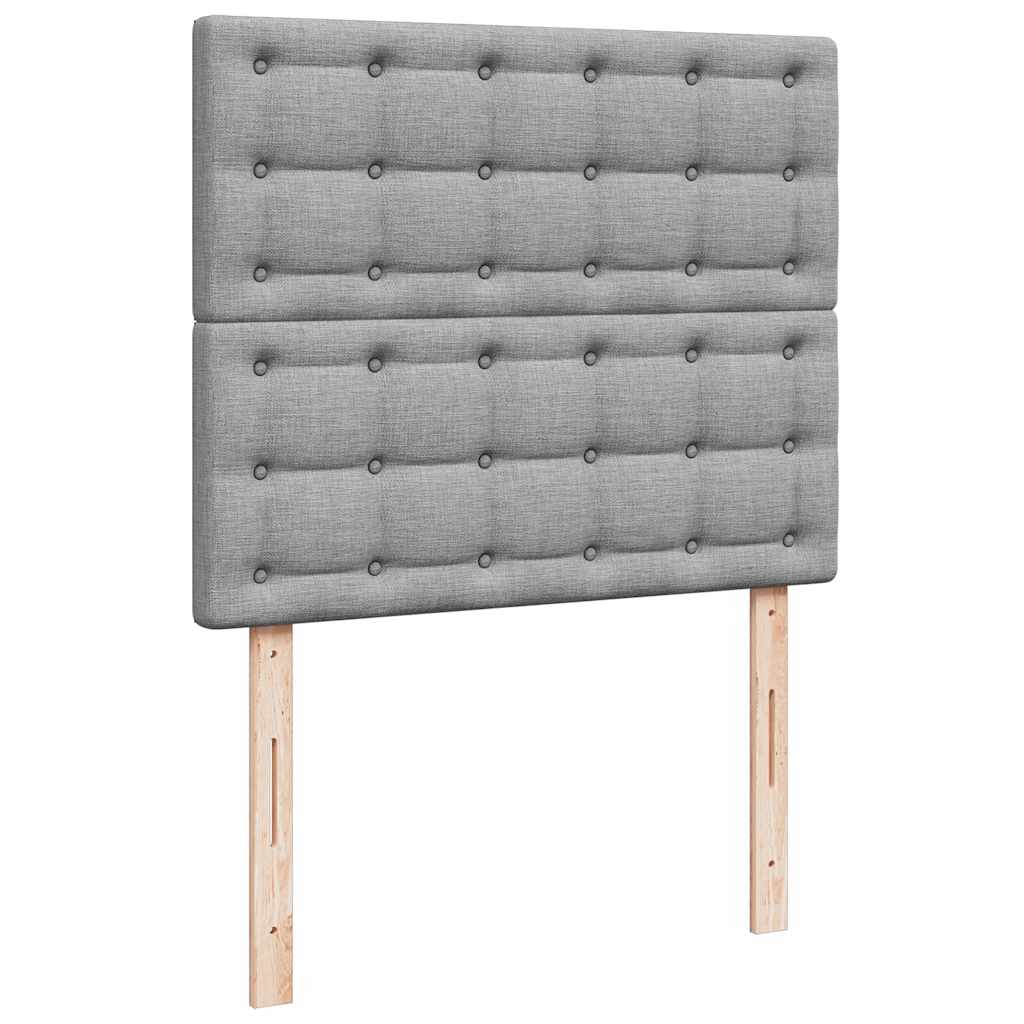 vidaXL Ottoman-Bett mit Matratze & LEDs Hellgrau 120x190 cm Stoff