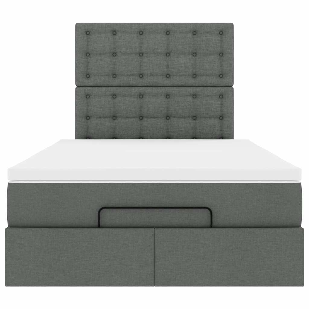 vidaXL Ottoman-Bett mit Matratze & LEDs Dunkelgrau 120x190 cm Stoff
