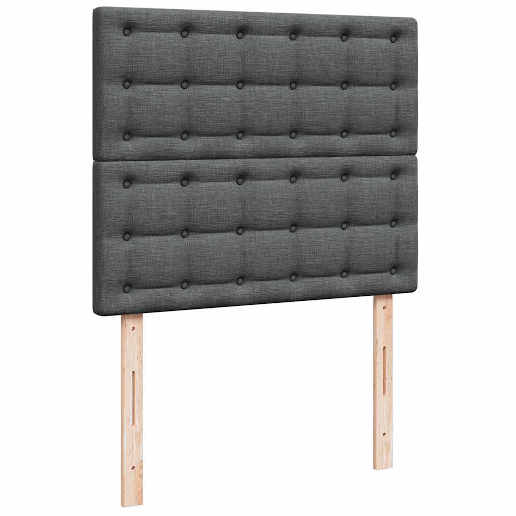 vidaXL Ottoman-Bett mit Matratze & LEDs Dunkelgrau 120x190 cm Stoff