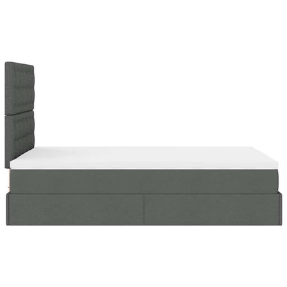 vidaXL Ottoman-Bett mit Matratze & LEDs Dunkelgrau 120x190 cm Stoff
