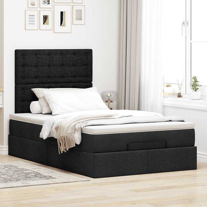 vidaXL Lit ottoman avec matelas et LED Noir 120x190 cm Tissu