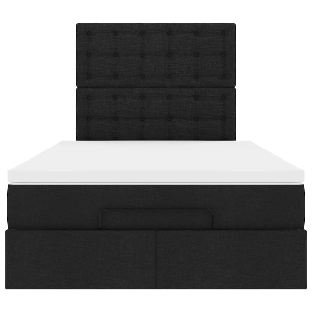 vidaXL Lit ottoman avec matelas et LED Noir 120x190 cm Tissu