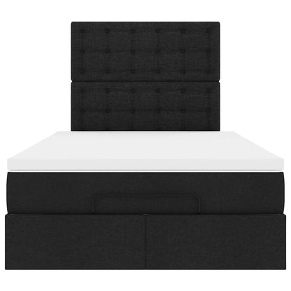 vidaXL Lit ottoman avec matelas et LED Noir 120x190 cm Tissu