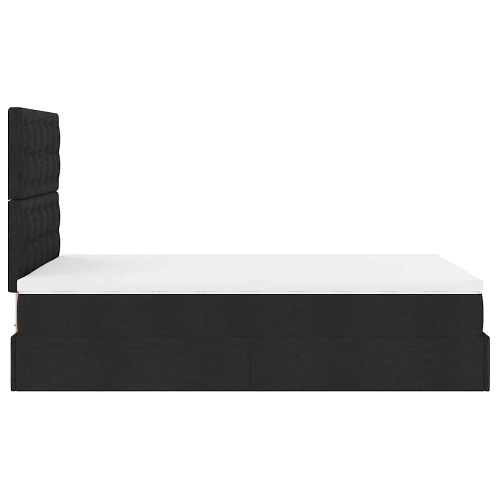 vidaXL Lit ottoman avec matelas et LED Noir 120x190 cm Tissu