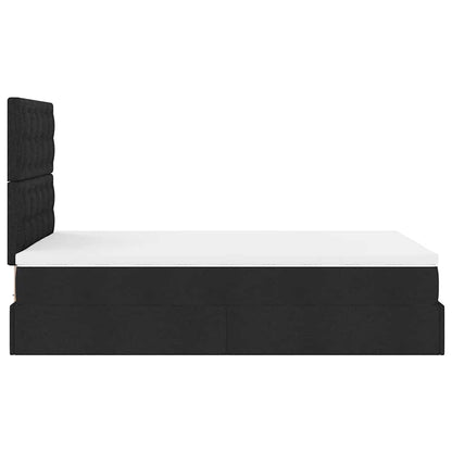 vidaXL Lit ottoman avec matelas et LED Noir 120x190 cm Tissu