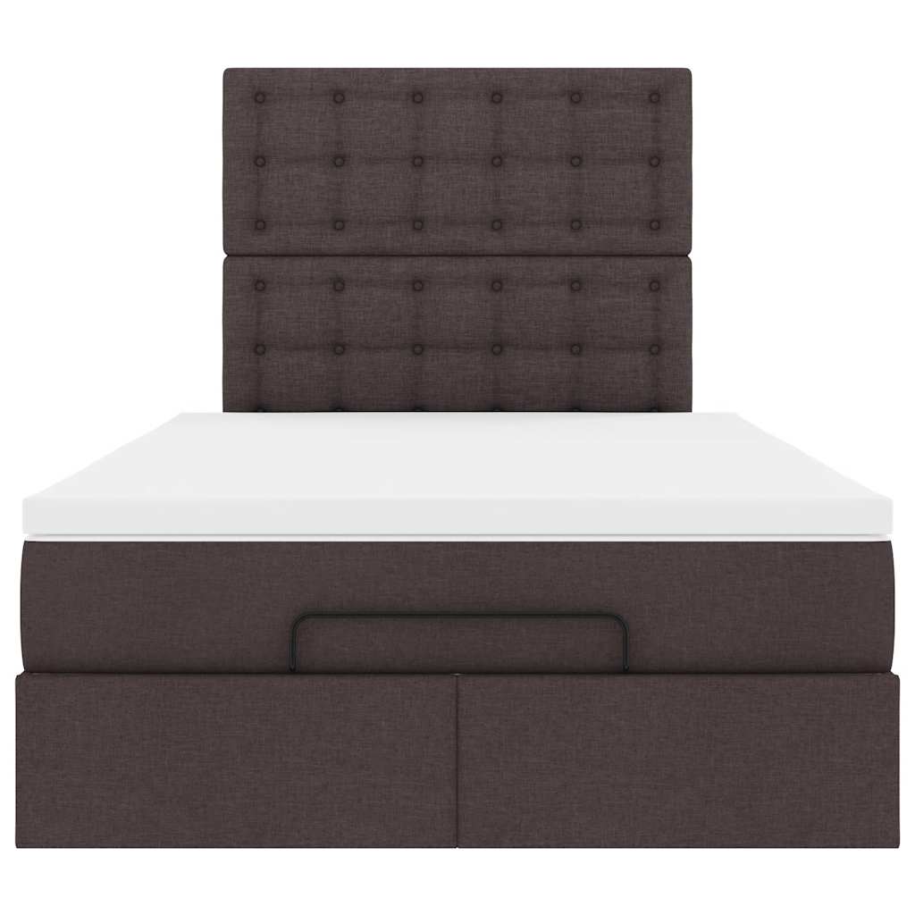 vidaXL Ottoman-Bett mit Matratze & LEDs Dunkelbraun 120x190 cm Stoff