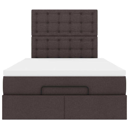 vidaXL Ottoman-Bett mit Matratze & LEDs Dunkelbraun 120x190 cm Stoff