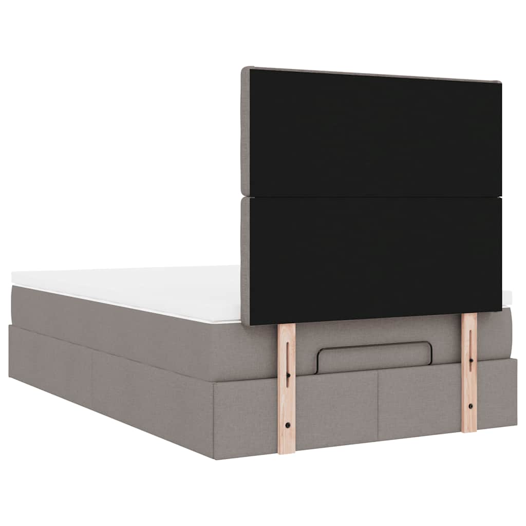 vidaXL Lit ottoman avec matelas et LED Taupe 120x190 cm Tissu