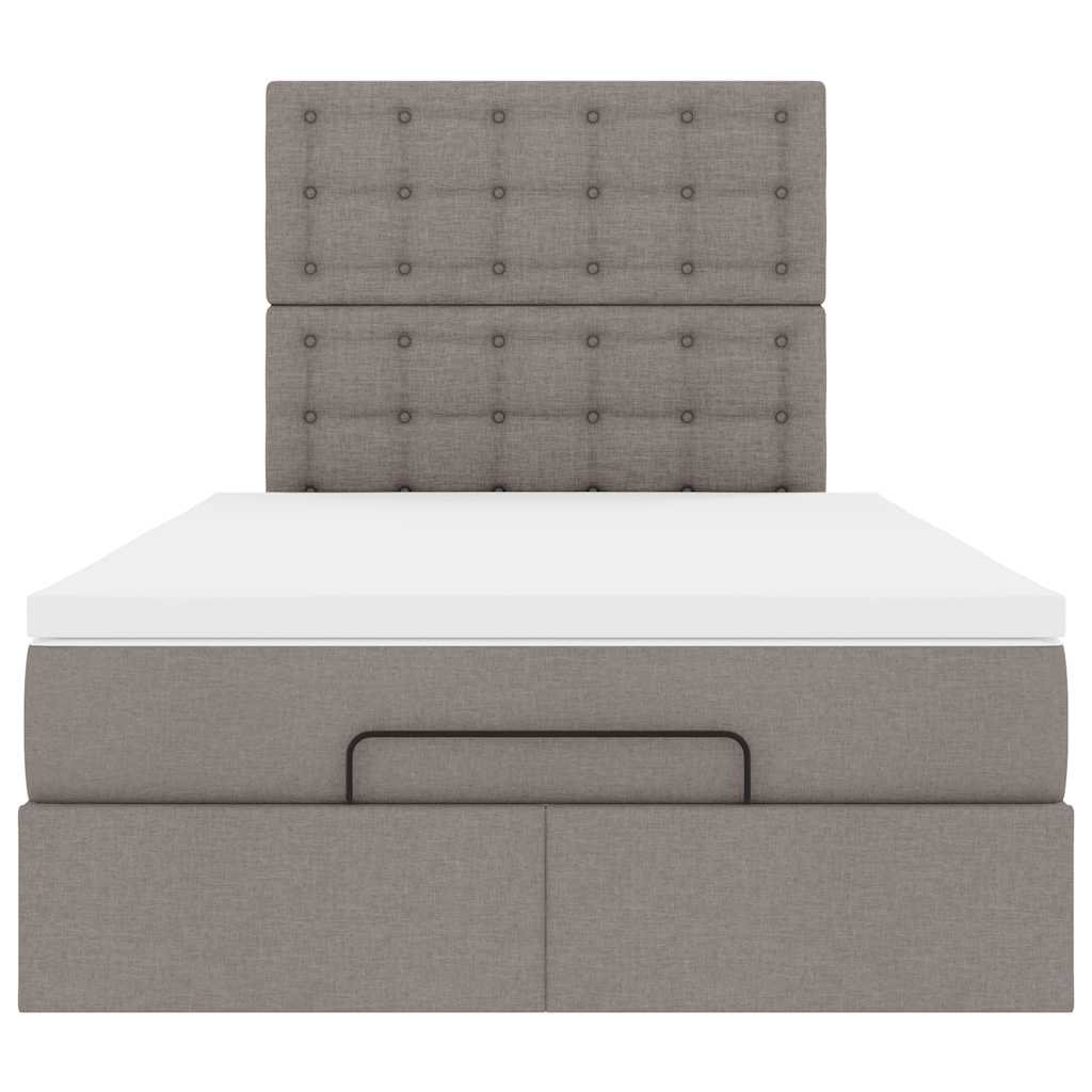 Ottoman-Bett mit Matratze & LEDs Taupe 120x190 cm Stoff