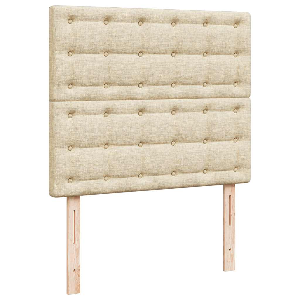 vidaXL Ottoman-Bett mit Matratze & LEDs Creme 120x190 cm Stoff