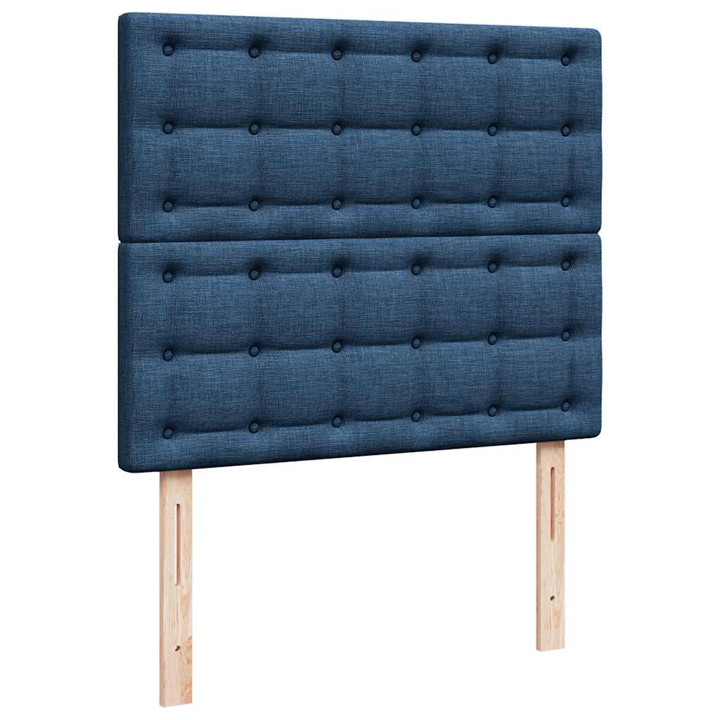 vidaXL Ottoman-Bett mit Matratze & LEDs Blau 120x190 cm Stoff